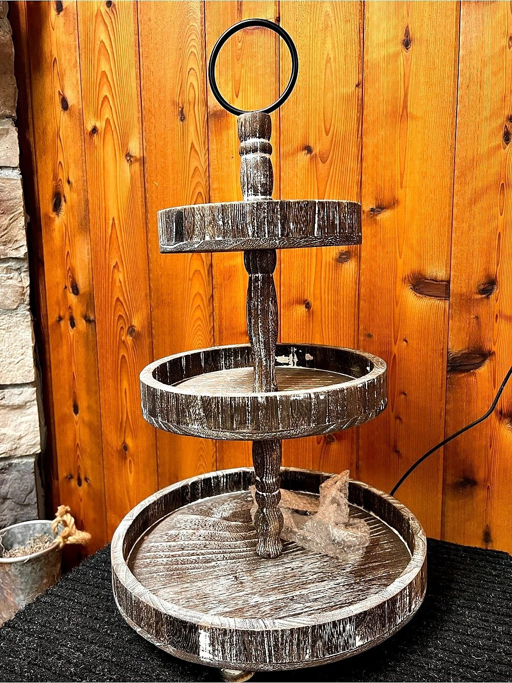 Tiered Decor Stand Brown and black
